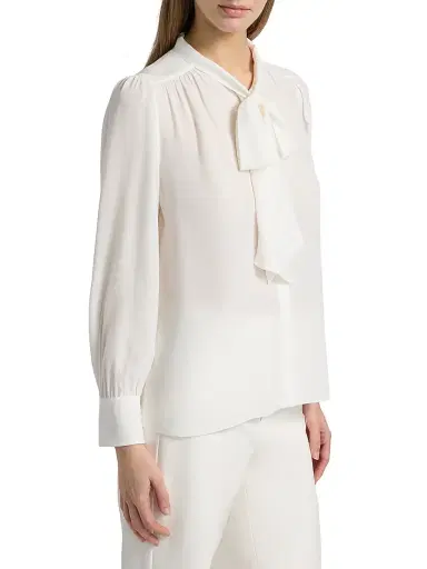 ALICE + OLIVIA Women's Thayer Tieneck Blouse - Off White | Thumbnail 4