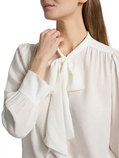 ALICE + OLIVIA Women's Thayer Tieneck Blouse - Off White | Thumbnail 6