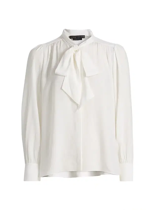 ALICE + OLIVIA Women's Thayer Tieneck Blouse - Off White