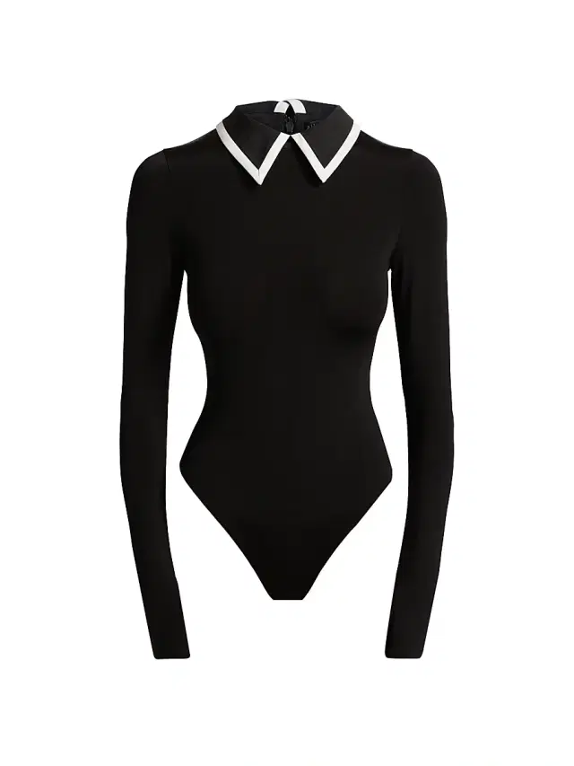 ALICE + OLIVIA Women's Keenan Long-Sleeve Polo Bodysuit - Black