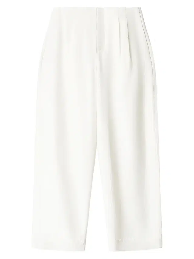 Staud Women's Pierre Pleated Wool-Silk Wide-Leg Pants -
