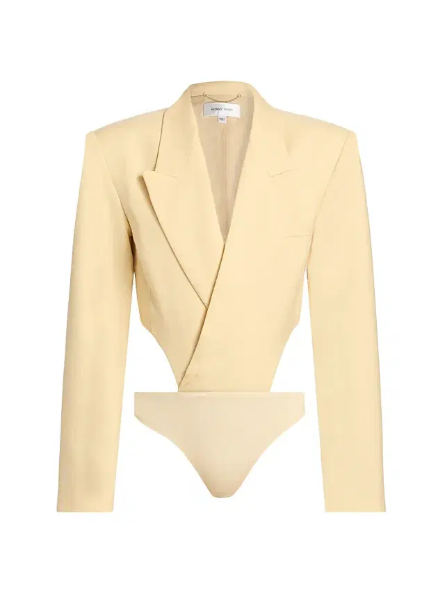 Ronny Kobo Women's Florina Wool-Blend Blazer Bodysuit - Banana