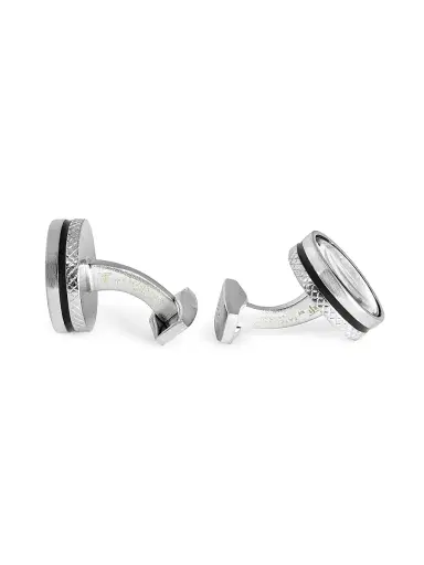 Tateossian Men's Silvertone Yin-Yang Sand Timer Cufflinks | Thumbnail 2