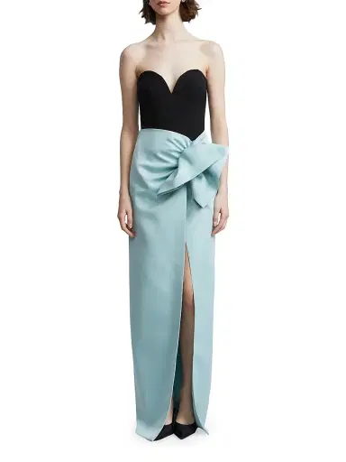 BCBGMAXAZRIA Women's Ana Strapless Gown - Robin Egg Black | Thumbnail 2