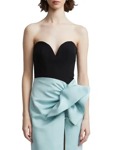 BCBGMAXAZRIA Women's Ana Strapless Gown - Robin Egg Black | Thumbnail 5