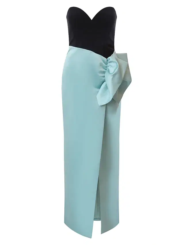 BCBGMAXAZRIA Women's Ana Strapless Gown - Robin Egg Black