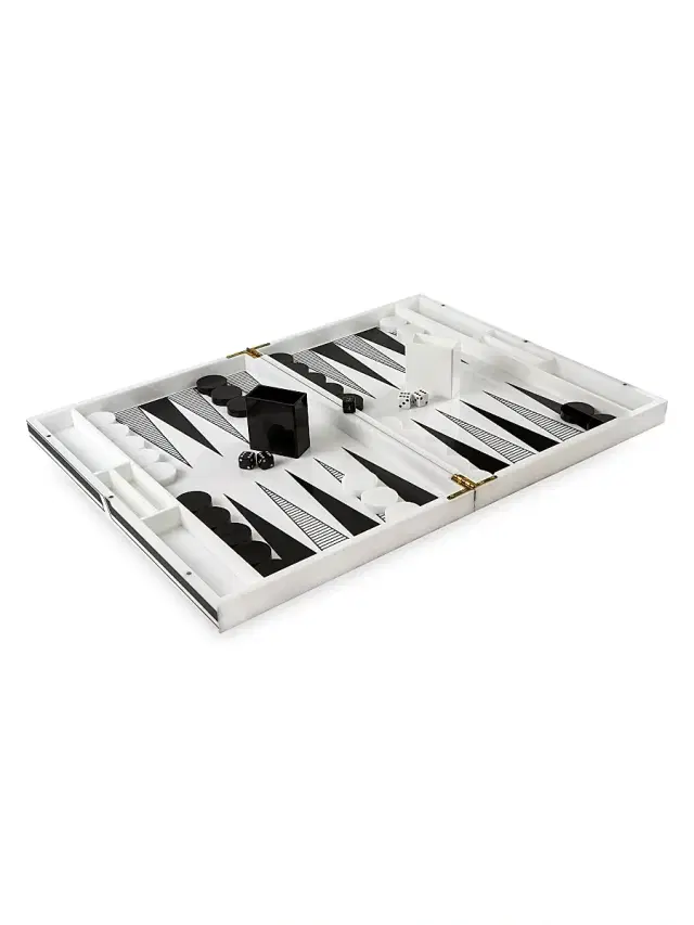 Tizo Lucite Backgammon Set - Black White