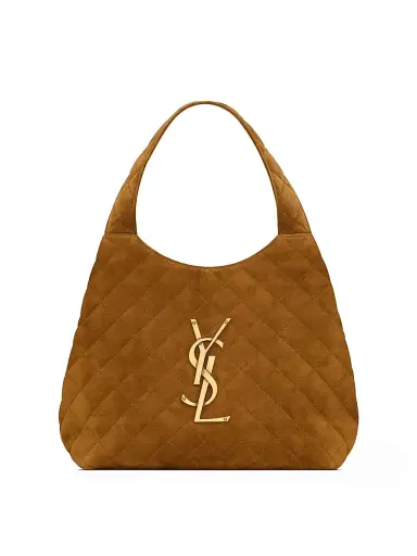 Saint Laurent Women's Icare Medium in Quilted Suede Tote Bag - Caramel Cognac | Thumbnail 5 Saint Laurent Women's Icare Medium in Quilted Suede Tote Bag - Caramel Cognac | Thumbnail 5