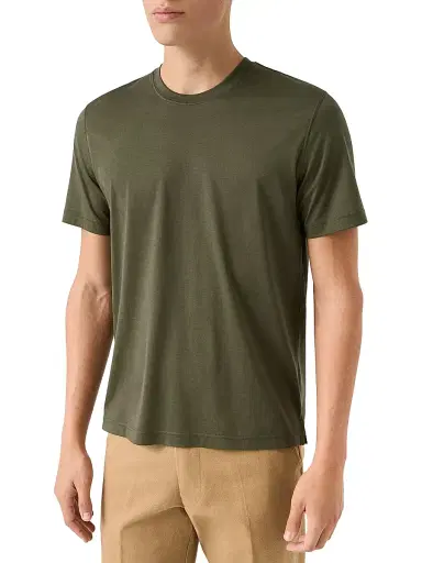 Eton Men's Cotton-Silk Crewneck T-Shirt - Green - Size XXL | Thumbnail 2