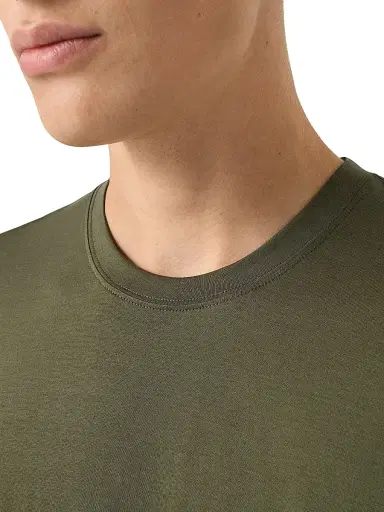 Eton Men's Cotton-Silk Crewneck T-Shirt - Green - Size XXL | Thumbnail 4