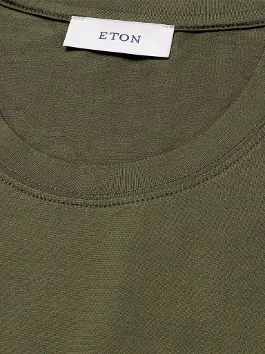 Eton Men's Cotton-Silk Crewneck T-Shirt - Green - Size XXL | Thumbnail 6
