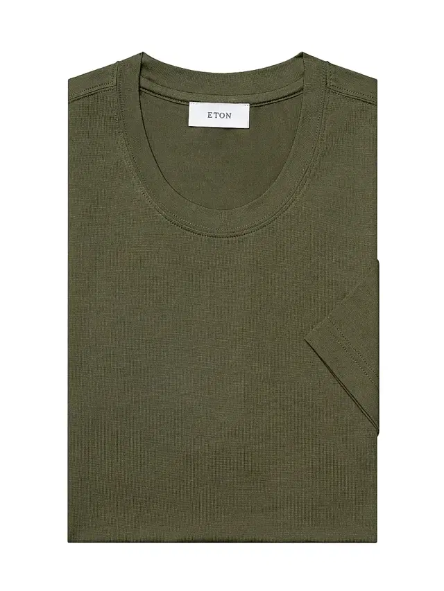 Men's Cotton-Silk Crewneck T-Shirt - Green