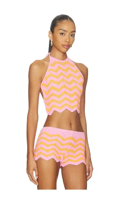 Kulani Kinis Chevron Knit Halter Crop Top | Thumbnail 2 Kulani Kinis Chevron Knit Halter Crop Top | Thumbnail 2