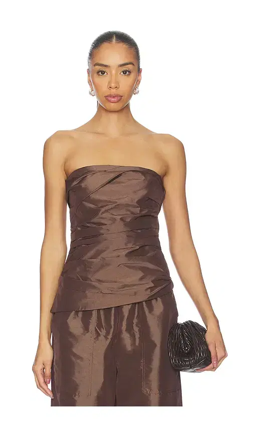 SIMKHAI Emerson Ruched Bustier Top