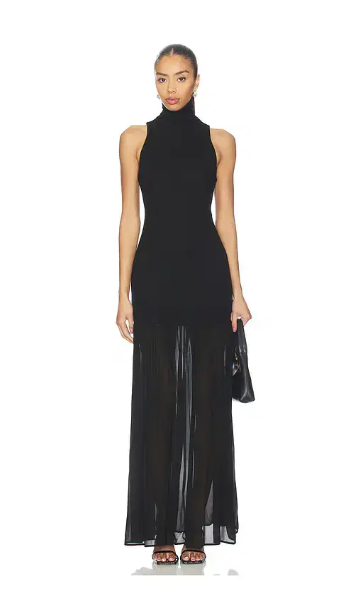 Airy Halter Turtleneck Dress