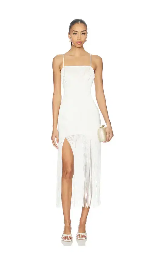Satin Fringe Maxi Dress