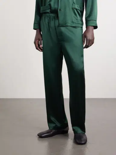Enfants Riches Déprimés Logo-Embroidered Silk-Satin Pyjama Set - Men | Thumbnail 3