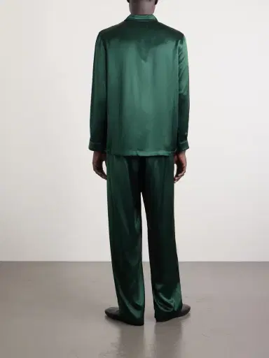 Enfants Riches Déprimés Logo-Embroidered Silk-Satin Pyjama Set - Men | Thumbnail 4