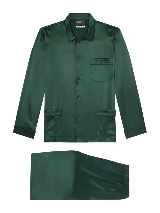 Logo-Embroidered Silk-Satin Pyjama Set - Men