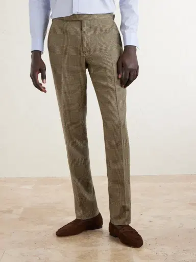 Ralph Lauren Purple Label Straight-Leg Checked Silk, Wool and Cashmere-Blend Suit Trousers - Men | Thumbnail 3 Ralph Lauren Purple Label Straight-Leg Checked Silk, Wool and Cashmere-Blend Suit Trousers - Men | Thumbnail 3