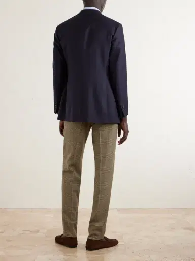 Ralph Lauren Purple Label Straight-Leg Checked Silk, Wool and Cashmere-Blend Suit Trousers - Men | Thumbnail 4 Ralph Lauren Purple Label Straight-Leg Checked Silk, Wool and Cashmere-Blend Suit Trousers - Men | Thumbnail 4