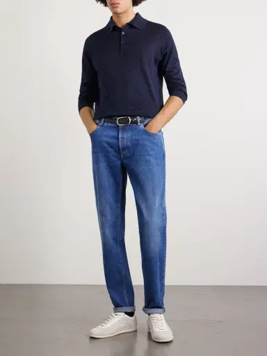 Brunello Cucinelli Silk and Cotton-Blend Polo Shirt - Men | Thumbnail 2 Brunello Cucinelli Silk and Cotton-Blend Polo Shirt - Men | Thumbnail 2