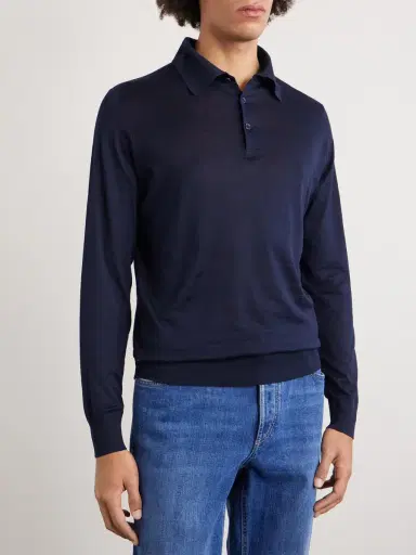 Brunello Cucinelli Silk and Cotton-Blend Polo Shirt - Men | Thumbnail 3 Brunello Cucinelli Silk and Cotton-Blend Polo Shirt - Men | Thumbnail 3