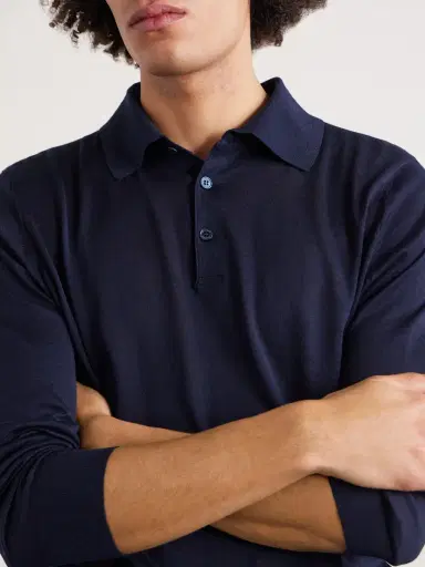 Brunello Cucinelli Silk and Cotton-Blend Polo Shirt - Men | Thumbnail 5 Brunello Cucinelli Silk and Cotton-Blend Polo Shirt - Men | Thumbnail 5