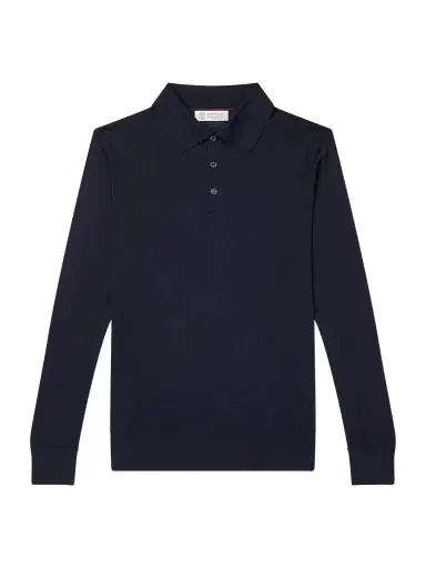 Brunello Cucinelli Silk and Cotton-Blend Polo Shirt - Men | Thumbnail 1 Brunello Cucinelli Silk and Cotton-Blend Polo Shirt - Men | Thumbnail 1