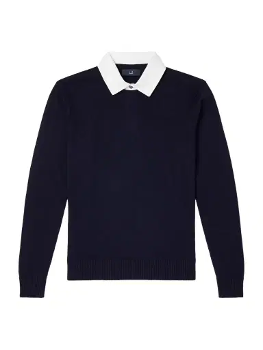 dunhill Cotton-Trimmed Cashmere and Linen-Blend Polo Shirt - Men | Thumbnail 1
