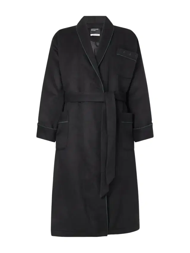 Logo-Embroidered Belted Wool and Cashmere-Blend Robe - Men