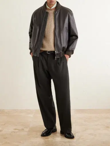 Valstar Oversized Leather Bomber Jacket - Men | Thumbnail 2 Valstar Oversized Leather Bomber Jacket - Men | Thumbnail 2