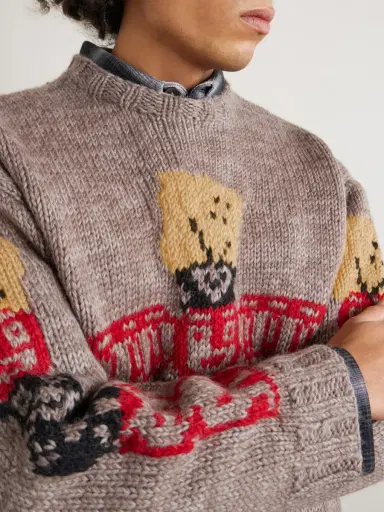 KAPITAL Peckish Totem Pole Intarsia Wool Sweater - Men | Thumbnail 5 KAPITAL Peckish Totem Pole Intarsia Wool Sweater - Men | Thumbnail 5