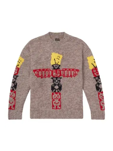KAPITAL Peckish Totem Pole Intarsia Wool Sweater - Men | Thumbnail 1 KAPITAL Peckish Totem Pole Intarsia Wool Sweater - Men | Thumbnail 1