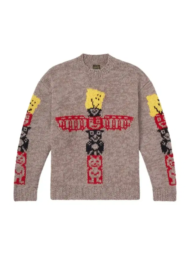 KAPITAL Peckish Totem Pole Intarsia Wool Sweater - Men