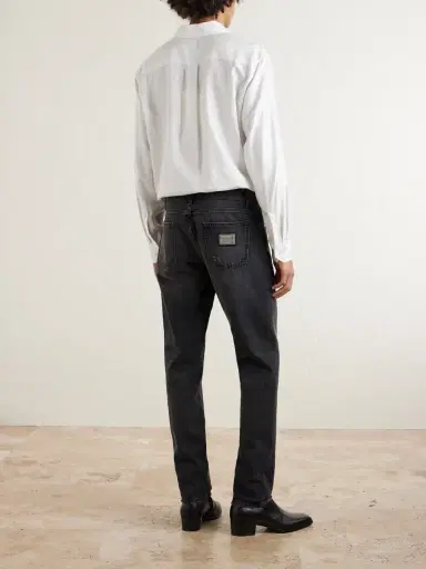 Dolce & Gabbana Straight-Leg Logo-Appliquéd Jeans - Men | Thumbnail 4