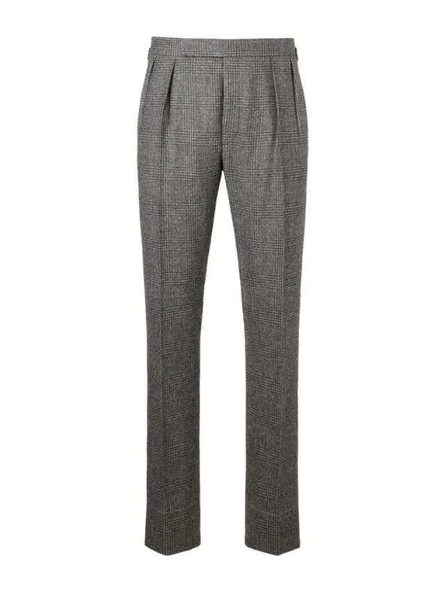 Straight-Leg Checked Camel Hair Suit Trousers - Men