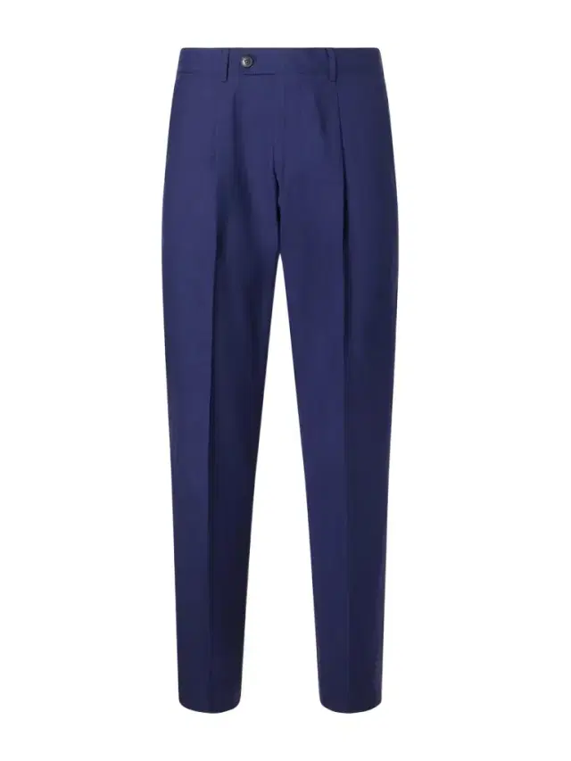 Tapered Pleated Wool and Linen-Blend Trousers - Men