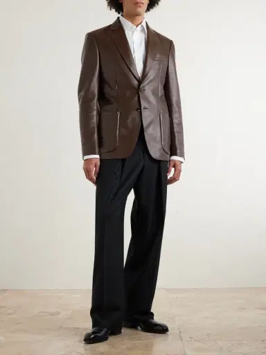 Tom Ford Leather Blazer - Men | Thumbnail 2