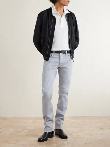 Tom Ford Slim-Fit Straight-Leg Cotton-Blend Trousers - Men | Thumbnail 2