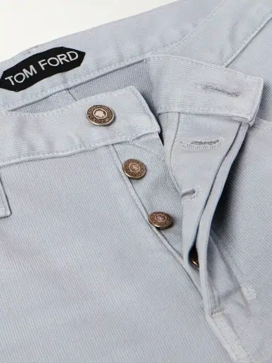 Tom Ford Slim-Fit Straight-Leg Cotton-Blend Trousers - Men | Thumbnail 5