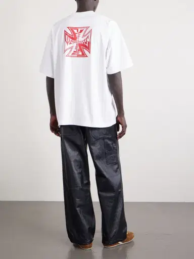 Vetements Biker Cross Logo-Print Cotton-Jersey T-Shirt - Men | Thumbnail 3