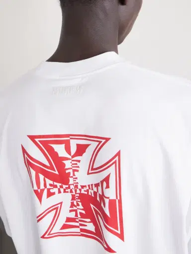 Vetements Biker Cross Logo-Print Cotton-Jersey T-Shirt - Men | Thumbnail 4
