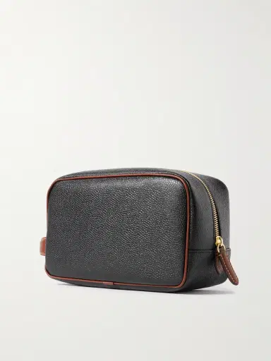 Mulberry Leather-Trimmed BioVeg Scotchgrain Wash Bag - Men | Thumbnail 2 Mulberry Leather-Trimmed BioVeg Scotchgrain Wash Bag - Men | Thumbnail 2