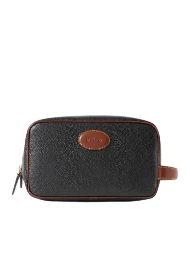 Mulberry Leather-Trimmed BioVeg Scotchgrain Wash Bag - Men | Thumbnail 1 Mulberry Leather-Trimmed BioVeg Scotchgrain Wash Bag - Men | Thumbnail 1