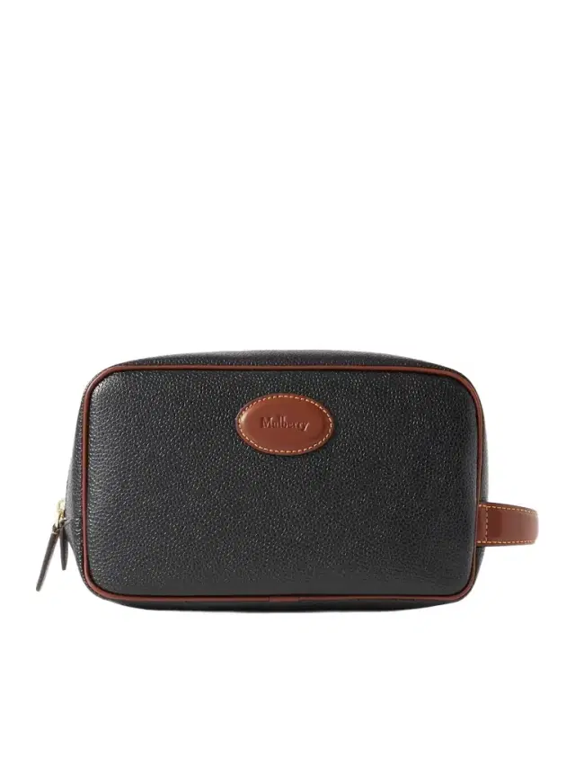 Mulberry Leather-Trimmed BioVeg Scotchgrain Wash Bag - Men