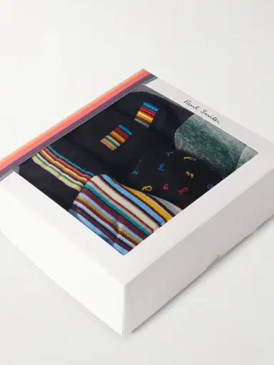 Paul Smith Pack of Six Embroidered Striped Cotton-Blend Socks - Men | Thumbnail 3
