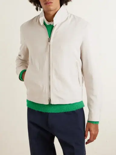Tom Ford Leather-Trimmed Virgin Wool, Cashmere and Silk-Blend Canvas Jacket - Men | Thumbnail 3 Tom Ford Leather-Trimmed Virgin Wool, Cashmere and Silk-Blend Canvas Jacket - Men | Thumbnail 3