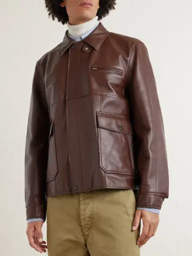 Sacai Leather Blouson Jacket - Men | Thumbnail 3