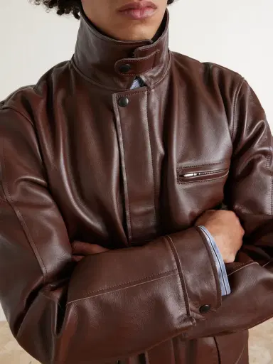 Sacai Leather Blouson Jacket - Men | Thumbnail 5